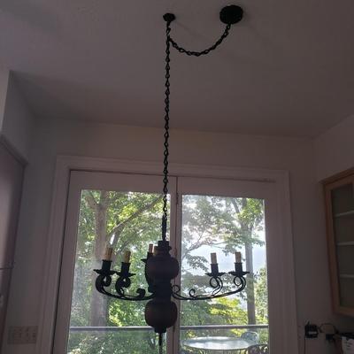 Wooden and Metal Chandelier (K-KD)