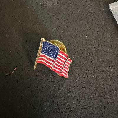 USA Olympic pin and Flag