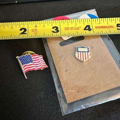 USA Olympic pin and Flag