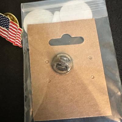 USA Olympic pin and Flag