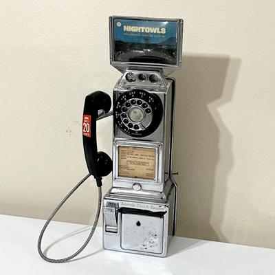 AUTOMATIC ELECTRIC CO. ~ Vtg. Three (3) Slot Coin Chrome Rotary Pay Phone