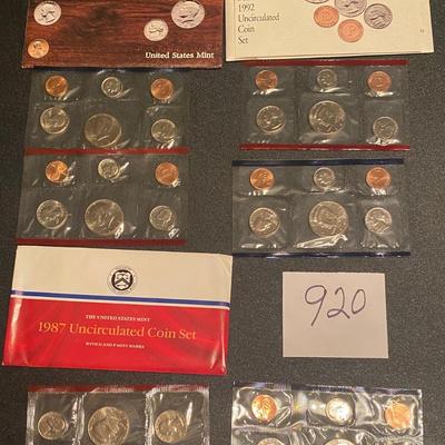 1985, 1987, 1992 Uncirculated Coin Sets