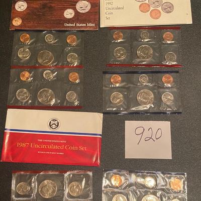 1985, 1987, 1992 Uncirculated Coin Sets