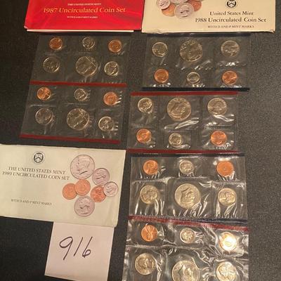 1987-89 Uncirculated Coin Sets