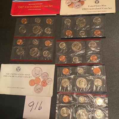 1987-89 Uncirculated Coin Sets