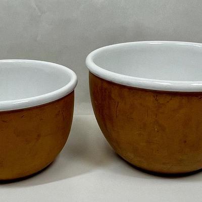 Ceramic Pottery Mixing Bowls 2 bowls Made in Italy