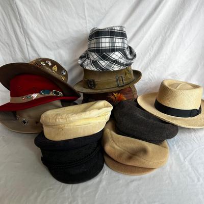A Collection of Hats incl Dobbs, Borsalino, Panama Jack (GE-MK)