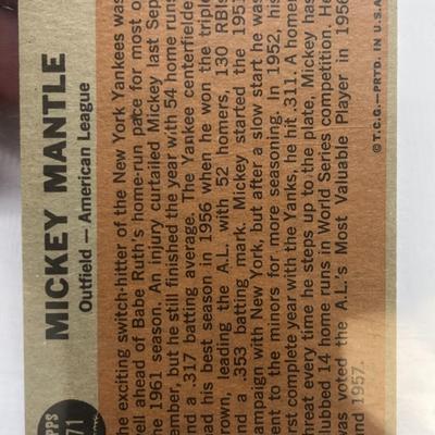 1962 Topps Mickey Mantle The Sporting News All Star #471 Yankees