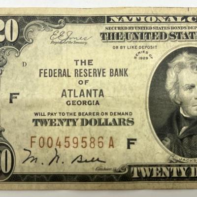 1928 $20 Federal Reserve Bank of Atlanta Georgia