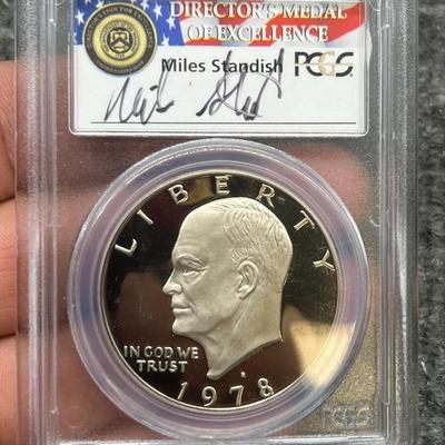 1978-S Ike Dollar Signed Miles Standish PCGS PR69 DCAM