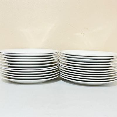 VERTEX ~ Argyle Catalina ~ 12” Rolled Edge Dinner Plate ~ Set Of Twenty Four (24)
