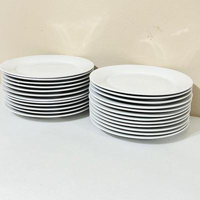 VERTEX ~ Argyle Catalina ~ 12” Rolled Edge Dinner Plate ~ Set Of Twenty Four (24)
