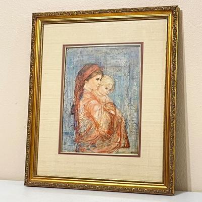 EDNA HIBEL ~ “Mother & Child” ~ Custom Wood Framed Print