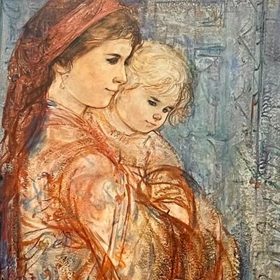EDNA HIBEL ~ “Mother & Child” ~ Custom Wood Framed Print