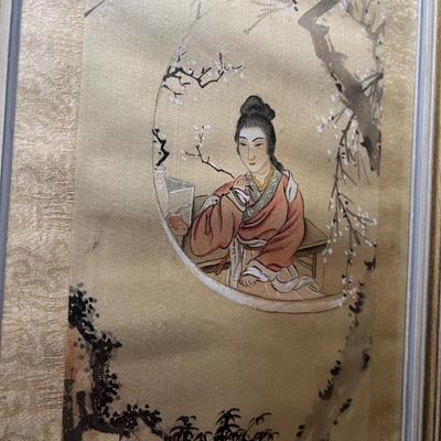 Framed Japanese Silk Painting & More (P-RG)