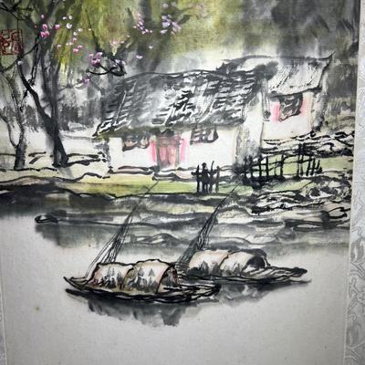 Framed Japanese Silk Painting & More (P-RG)