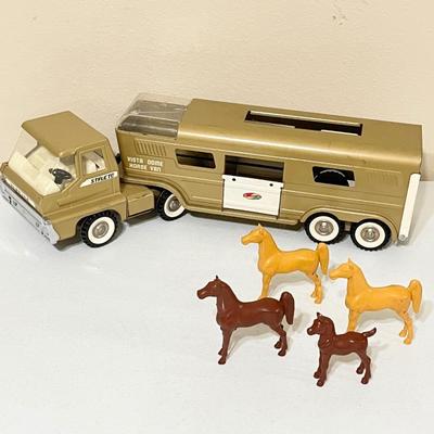 STRUCTO ~ Vtg. Die Cast Vista Dome Horse Van
