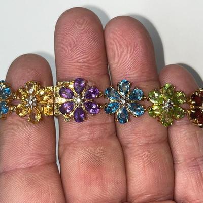 Multi Stone .925 Bracelet