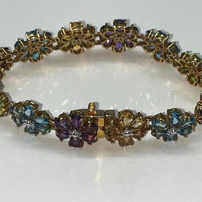 Multi Stone .925 Bracelet