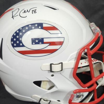 Randall Cobb Signed Green Bay Packers Full Size White Stars & Stripes NFL Authentic Helmet