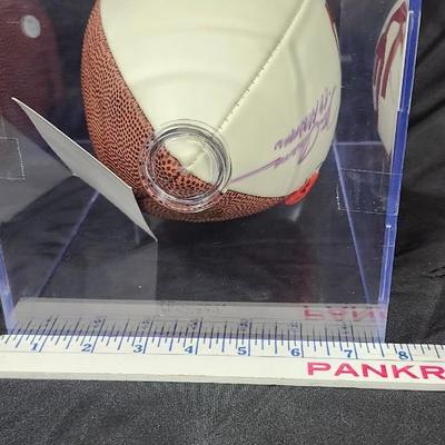 Steve Owens Signed Oklahoma Sooners Logo Football W/JSA COA