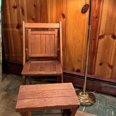 Wood Foldable Chair and Table