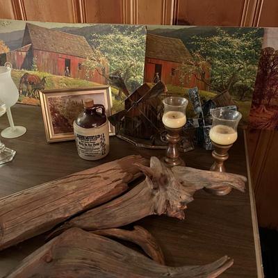 Driftwood and Metal Wind Mills Lot