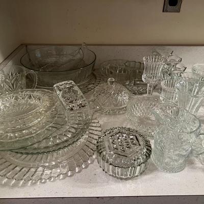 Antique Clear Cut Depression Glass Lot