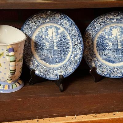 Liberty Blue Staffordshire Ironstone Dinner Plates Lot
