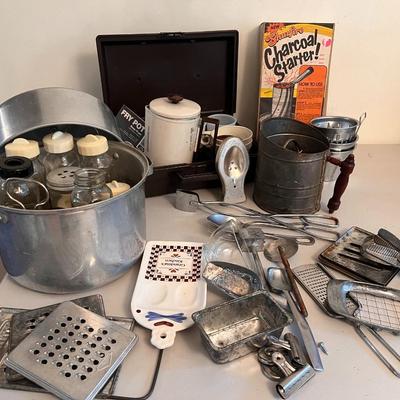 Vintage Bottle Santizer and Kitchen Tools Lot