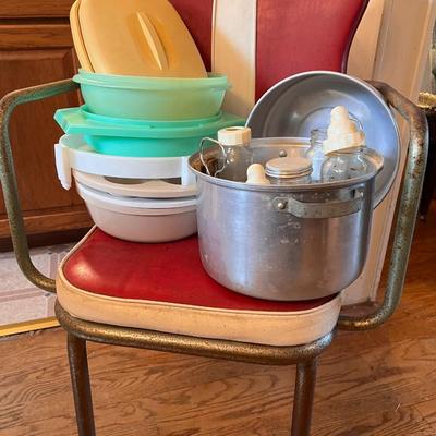Vintage Bottle Sanitizer and Tupperware Lot