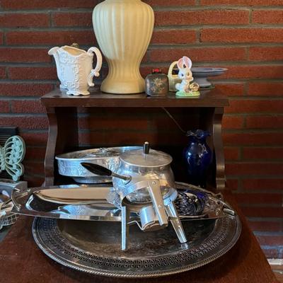 Set of Wood End Tables- Includes Lamps and Contents
