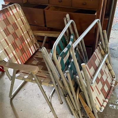 Vintage Metal Lawn Chairs Lot