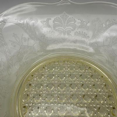 Vintage Lancaster Glass Company - Landrum Topaz Bowl with Handles (2)