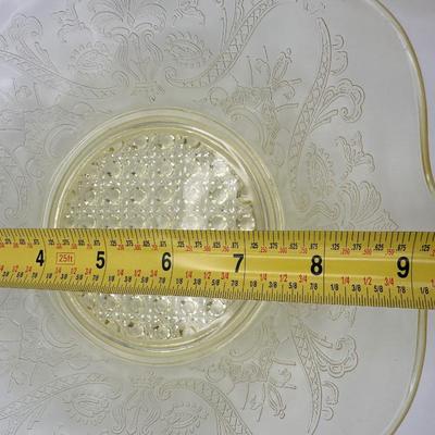 Vintage Lancaster Glass Company - Landrum Topaz Bowl with Handles (2)