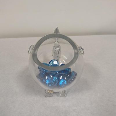 Lou Michel Cie Style Hand Blown Art Glass Fish Shaped Bowl