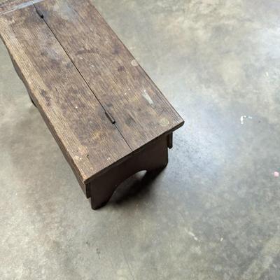 Vintage Wooden Shoe Shine Box With Horsehair Brushes
