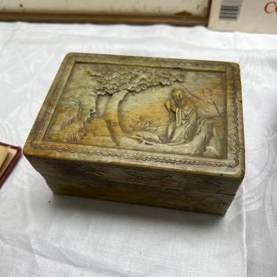 2 framed Etchings, vintage books, yearbooks
