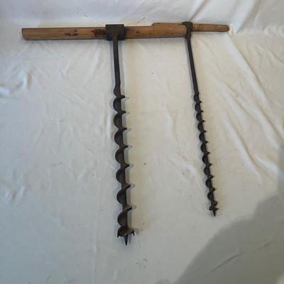 Vintage Pair of T Handle Wood Dills & More. (O-MG)