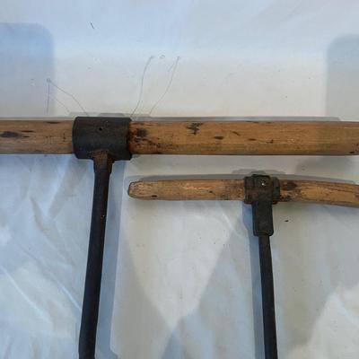 Vintage Pair of T Handle Wood Dills & More. (O-MG)
