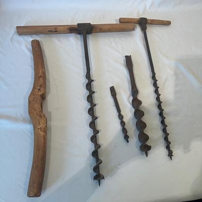 Vintage Pair of T Handle Wood Dills & More. (O-MG)