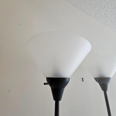 Three Tall Torchiere Style Lamps (LR-JS)