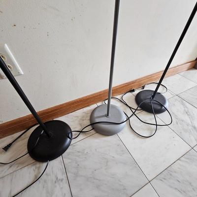 Three Tall Torchiere Style Lamps (LR-JS)
