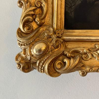 Landscape/Rowing Boat Painting in Ornate Gilded Frame (GB-RG)