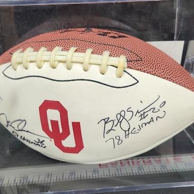 Autographed/Billy Sims , Steve Owens, Jason White Heismans OU Sooners Football JSA COA