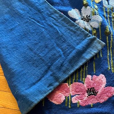 Handmade Floral Cross Stitch 4’5” x 6’ Rug (GB-RG)
