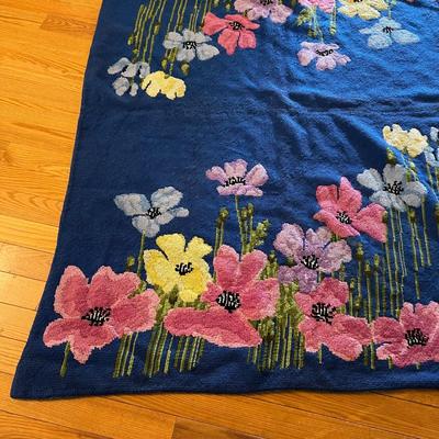 Handmade Floral Cross Stitch 4’5” x 6’ Rug (GB-RG)