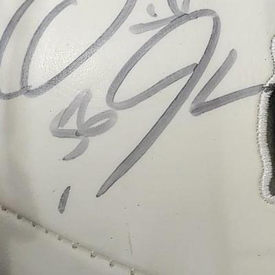 Autographed Kansas City Chiefs football, featuring Derrick Johnson's signature authenticity JSA