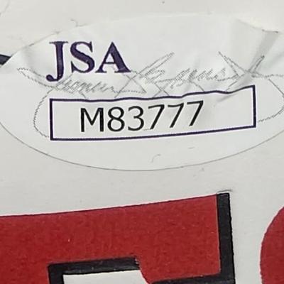 Autographed Kansas City Chiefs football, featuring Derrick Johnson's signature authenticity JSA