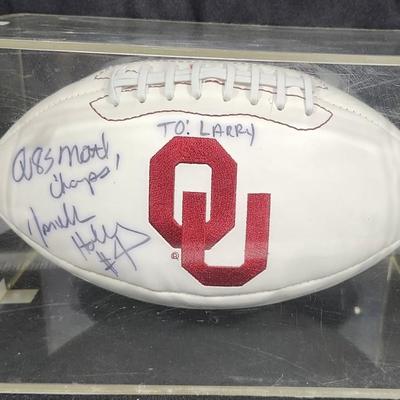 Jamelle Holieway OU Oklahoma Sooners 1985 Champs Signed Autograph Football